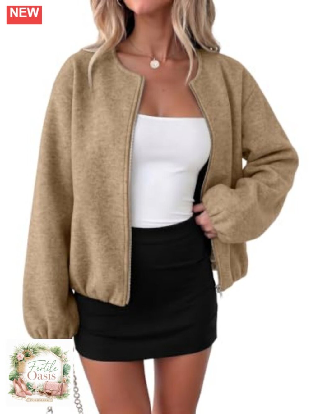 Dokotoo Bomber Jacket Women Trendy Lightweight Zip Up Casual Coat with Pockets